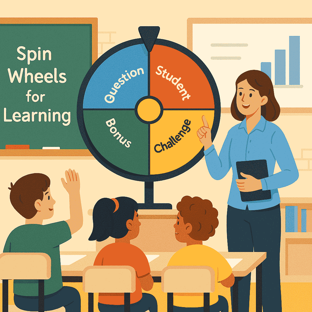 Boosting Engagement in Classrooms and Online Learning with Spin Wheels